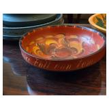 Lot of (4) Vintage Norwegian Rosemaling Wooden Bowls 11", 9", 8" and 3"