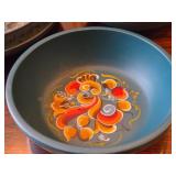 Lot of (3) Vintage Norwegian Rosemaling Wooden Bowls 9"Dx6", 9"Dx2" and 12"Dx2" (blue)