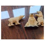 Lot of (3) 4" Polar Bear theme Figurine Magnets