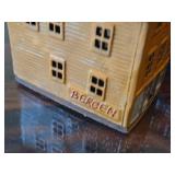 Lot of (4) Hand Made Ceramic Miniature Houses of Historic Bryggen Houses of Bergen Norway by Nordic Dreams