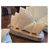 Lot of (3) Hand Made and Hand Painted Replicas of the Sydney Opera House Australia by Patrick Gates by Studios and Workshops of John Hine (Hampshire England)