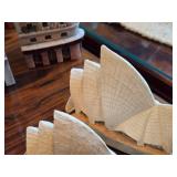 Lot of (3) Hand Made and Hand Painted Replicas of the Sydney Opera House Australia by Patrick Gates by Studios and Workshops of John Hine (Hampshire England)