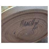 Hand Made Studio Pottery Bowl - European Carved Figurines by Hamilton Signed circa 1980