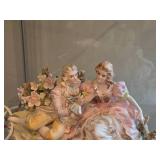 Vintage Victorian Couple Courting theme Porcelain Figurine with Music Box and Nightlight by Lenwile Ardalt Artware (Japan)