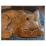 Large Flat Ceramic Cat Figurine (possibly Seymour Marm piece) 13" x 9"