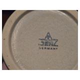 Vintage 9" Hand Painted Ceramic German Beer Stein with Pewter Lid by Gerz (Germany)