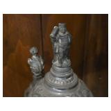 Vintage 10" Pewter German Beer Stein with Gambrinus on Lid (likely from Historical Period 1880-1900)