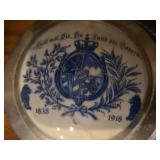 Vintage Kuhr Muhlried 406 Rein Zinn 6" Porcelain German Beer Stein with Hinged Pewter Lid