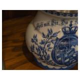 Vintage Kuhr Muhlried 406 Rein Zinn 6" Porcelain German Beer Stein with Hinged Pewter Lid