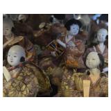 Set of 5 Japanese Hina Dolls - Imperial Couple and their Court Attendants from the Heian Period