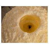 12" Decorative Snowball Candle on 20" Glass Display Plate by Colonial Candle of Cape Cod