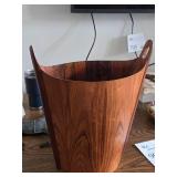 Mid Century Modern Brazilian Rosewood Wood Waste Basket (designed by Einer Barnes for Norwegian Company P.S. Heggen)