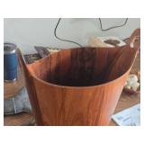 Mid Century Modern Brazilian Rosewood Wood Waste Basket (designed by Einer Barnes for Norwegian Company P.S. Heggen)