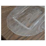 Vintage Glass with Wood Grain design Butter Bowl