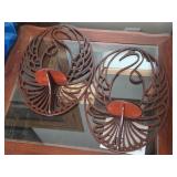 Lot of (2) Decorative Swan Wall / Candle Shelf / Trivet