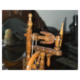 Animated Vintage Spinning Wheel Music Box (Rare Wooden Swiss Reuge)
