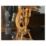 Animated Vintage Spinning Wheel Music Box (Rare Wooden Swiss Reuge)
