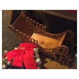 Christmas Décor including Set of 4 Hiball Glasses, Sleigh, Wooden Sled, Stockings, Bells and more
