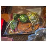 Christmas Décor including Set of 4 Hiball Glasses, Sleigh, Wooden Sled, Stockings, Bells and more