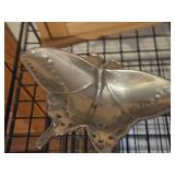 (1) Butterfly theme Metal Trinket Dish 9"x6", (1) Unfinished Pine Key Holder Box 8"x10"