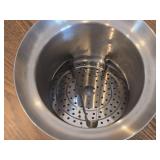 Ikea Stainless Steel Double Walled Ice Bucket with Wooden Lid and Ice Tongs