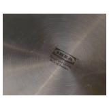 Ikea Stainless Steel Double Walled Ice Bucket with Wooden Lid and Ice Tongs