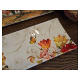 (2) 16"x6" Rectangle Serving Platters, (1) Cornocopia Décor 12"Lx6"D