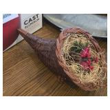 (2) 16"x6" Rectangle Serving Platters, (1) Cornocopia Décor 12"Lx6"D