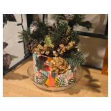 Lot of (2) Ceramic Faux Flower Arrangement in Ceramic Planter