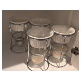Lot of (4) RSVP International Ceramic Butter Warmer Fondue Sets