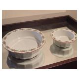 Lot of (2) Multi-Sided Serving Bowls - Hearts & Pines by Porsgrund (Norway)
