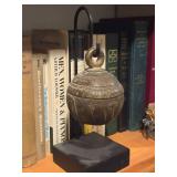 Vintage Burmese Elephant theme Bronze Bell on Display Stand
