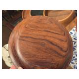 8" Intricate Floral pattern Hand Carved High Quality Wood  Dish / Plate