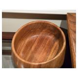 Lot of (2) Mid Century Modern Teak / Acacia Wood Serving Bowls