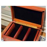 Cedar Finish Real Wood / Felt Lining Box for Storing/Displaying Certified Coin Slabs by Guardhouse