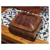 Handmade Walnut and Cocobollo Wood Jewely Box with Felt Interior