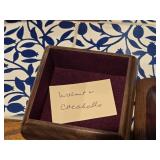 Handmade Walnut and Cocobollo Wood Jewely Box with Felt Interior