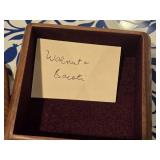 Handmade Walnut and Bacoti Wood Jewely Box with Felt Interior