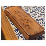 9" Handmade Walnut Wood with White Oak Burl Jewely Box with Felt Interior