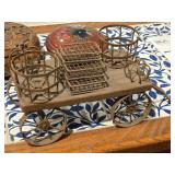 10" Decorative Metal Doll Cart Buggy