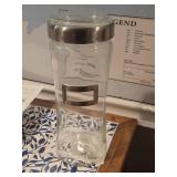 Clear Glass Jar with Screw Top Metal & Glass Lid plus Metal Label Holder 12"