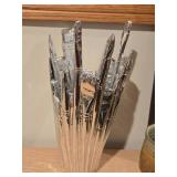 Chrome Finish Brush Vase with Glass Insert for holding water - Harry Allen by Areaware