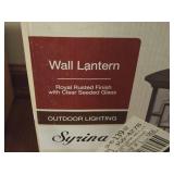 Royal Rusted Finish Clear Seeded Glass Wall Lantern by Patriot Lighting (in original packaging)