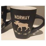Lot of (2) Moose and Tracks theme Ceramic Coffee Mugs (Norway)