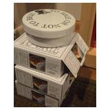 Lot of (3) Village Gourmet Ceramic Brie Baker 2-piece (in original packaging)