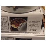 Lot of (3) Village Gourmet Ceramic Brie Baker 2-piece (in original packaging)