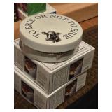 Lot of (2) Village Gourmet Ceramic Brie Baker 2-piece (in original packaging)