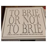 Lot of (2) Village Gourmet Ceramic Brie Baker 2-piece (in original packaging)