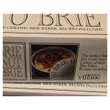 Lot of (2) Village Gourmet Ceramic Brie Baker 2-piece (in original packaging)