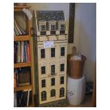 Georgian townhouse-inspired Doll House Wooden Cabinet 1-door/3-shelf